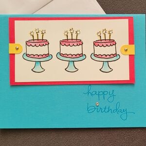 Blue and Pink Birthday Card